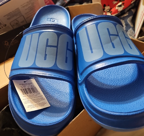 UGG Vibrant Blue Slide Sandals - Picture 3 of 8